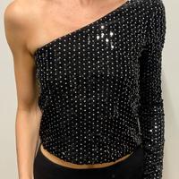 Top paillettes e velluto
