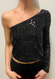 Top paillettes e velluto