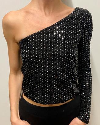 Top paillettes e velluto