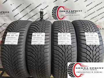 4 PNEUMATICI 205/55 R16 CONTINENTAL INVERNALI KM0