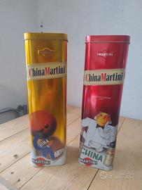 Coppia Lattine Vintage China Martini & Rossi 