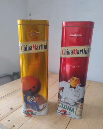 Coppia Lattine Vintage China Martini & Rossi 