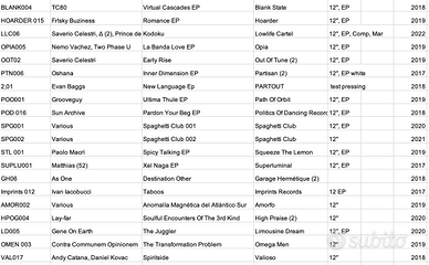 STOCK LOTTO 20 VINILI ELECTRO TECH HOUSE 2017/2022