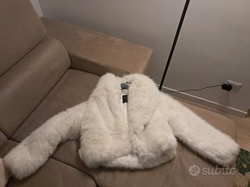 pelliccia bianca nuova