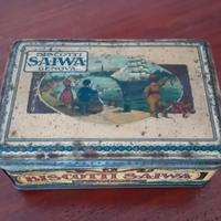 Scatola Latta Biscotti Saiwa Genova vintage