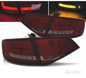 FANALI AUDI A4 B8 07-11 LIGHT BAR ROSSO AFFUMICATO