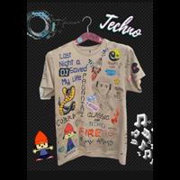 T-shirt Techno arte da indossare dipinta a mano