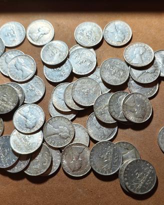 lotto 50 PZ  500 lire monete argento caravelle 