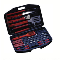 Accessori Barbecue 18 pezzi - Rosso/Nero
