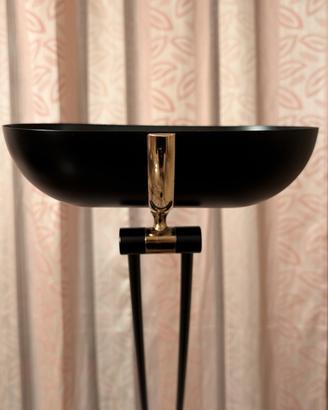 Lampada da Terra / Piantana Alogena oro e nera