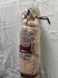 plaid felpato per lettino neonato con orsetto 