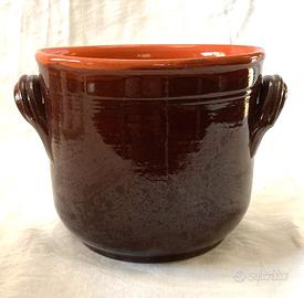 Pentola in terracotta smaltata vintage