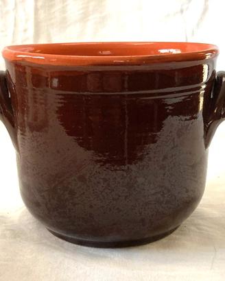 Pentola in terracotta smaltata vintage