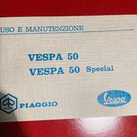 Libretto uso e manutenzione vespa 50 anni 60
