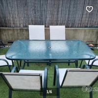 Tavolo da giardino con 6 sedie