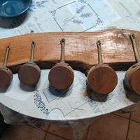pentolini in rame con espositore