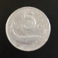 Moneta 5 lire del 1954