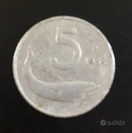 Moneta 5 lire del 1954