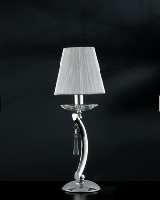 Lampada da tavolo Orchestra acciaio e cristalli