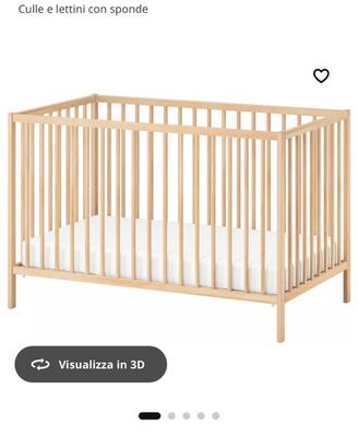 Lettino in faggio Ikea + materassino bambini