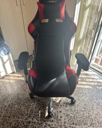 Sedia gaming nera rossa