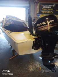 Barca unica cacciapesca/cofano + Mercury F40/60