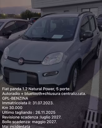 Fiat panda 1.2 natural power 5 porte