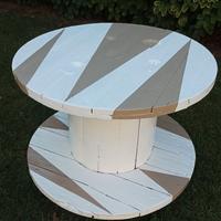 Tavolino realizzato con bobina legno