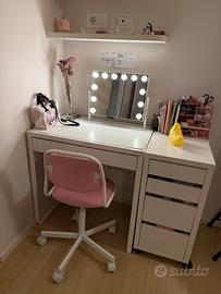 Set scrivania e cassettiera Ikea Micke, sedia Orfj