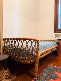 Letto singolo in bamboo Dal Vera anni '70
