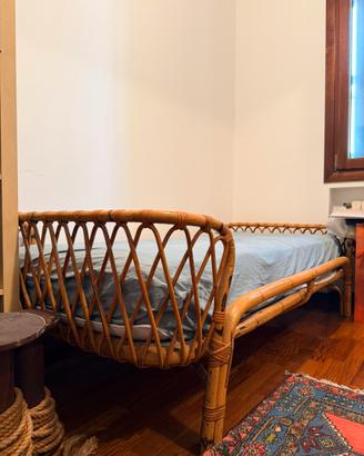 Letto singolo in bamboo Dal Vera anni '70