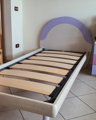 2 strutture letti singoli con doghe