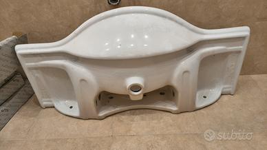 Lavabo classico in ceramica appoggio/sospeso 105c 