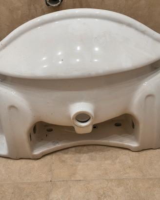 Lavabo classico in ceramica appoggio/sospeso 105c 