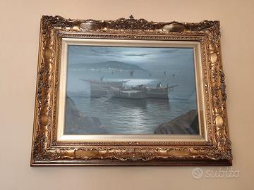 MAESTOSO QUADRO CLASSICO BAROCCO DOPPIA CORNICE