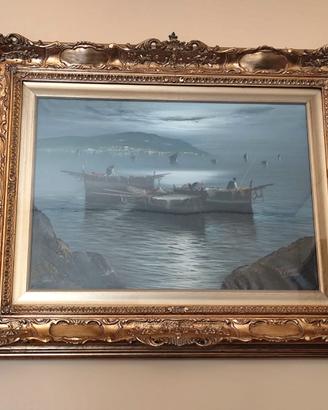 MAESTOSO QUADRO CLASSICO BAROCCO DOPPIA CORNICE