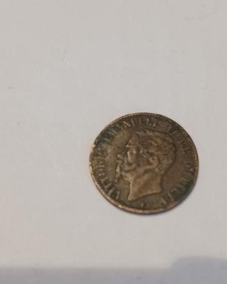 Moneta del regno da 1 cent, conio 1867 -Rara-