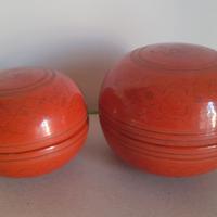 Coppia di scatole laccate birmane