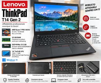 Lenovo ThinkPad T14 Gen 2 Ryzen 7 PRO – 32GB 