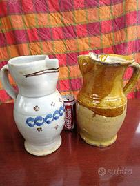 Antica brocca ceramica terracotta pugliese vecchia