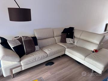 Divano con penisola Poltrone&Sofa in pelle