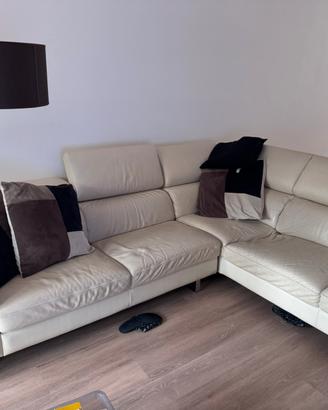 Divano con penisola Poltrone&Sofa in pelle