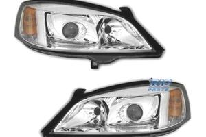 FARI XENON PER OPEL ASTRA G 97-04 FONDO CROMATO
