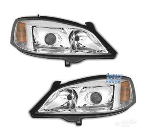 FARI XENON PER OPEL ASTRA G 97-04 FONDO CROMATO
