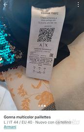 Gonna paillettes multicolor armani