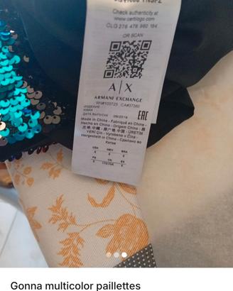 Gonna paillettes multicolor armani