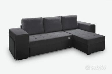 Divano ad angolo con funzione letto e cassettone