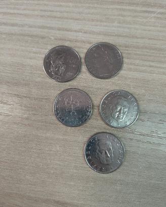 5 monete italiane 100 lire 