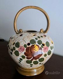 Vaso in ceramica floreale dipinto a mano