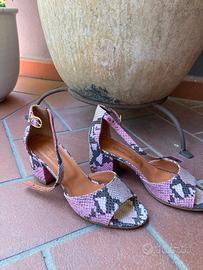 Sandalo in pelle stampa pitone nr 37 Made in Italy